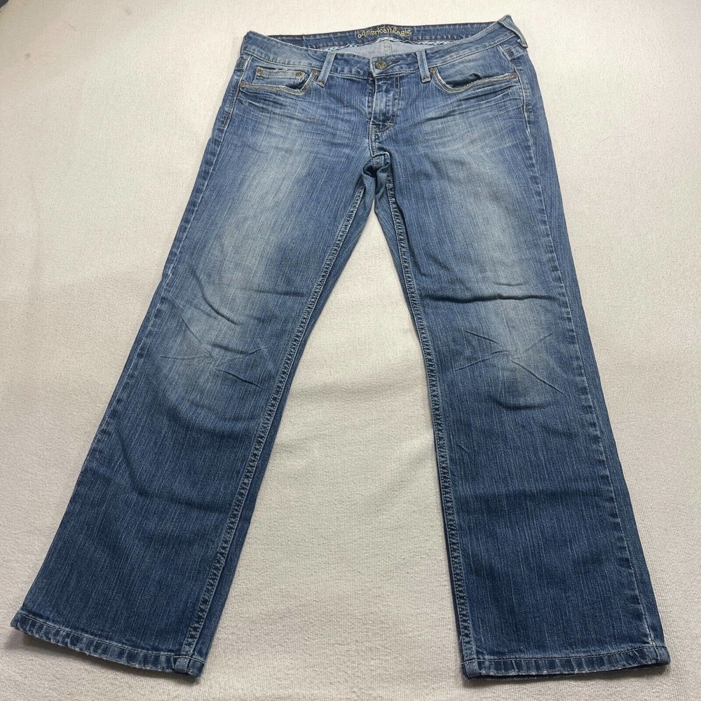 American Eagle Jeans 12 Reg Hipster Womens Blue Denim Bootcut Boot Cut
